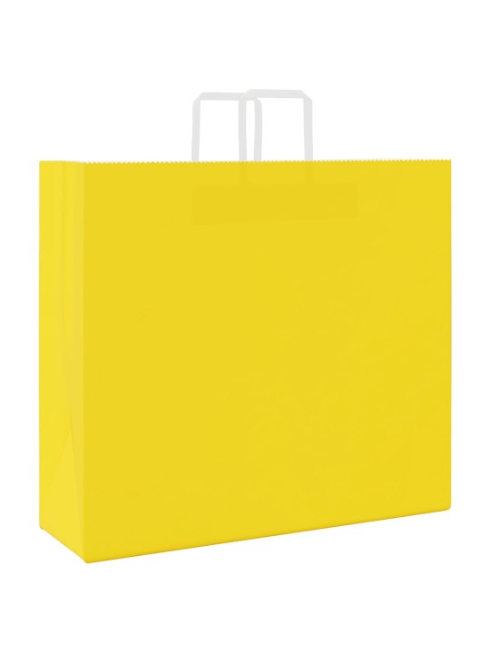 Papírové tašky 250 ks s uchy žlutá 54x15x49 cm