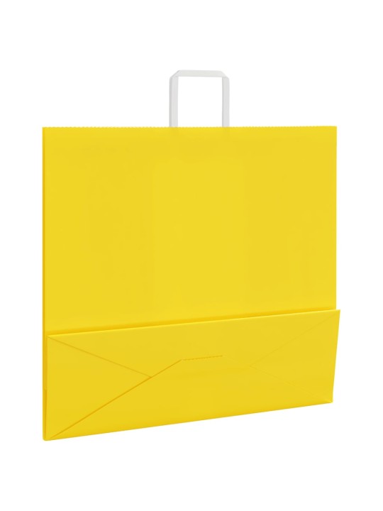 Papírové tašky 250 ks s uchy žlutá 54x15x49 cm