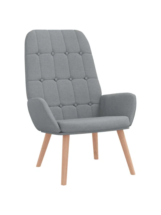 Relaxační křeslo s podnožkou světle šedé textil