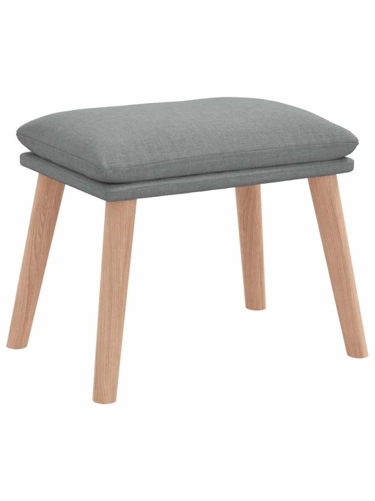 Relaxační křeslo s podnožkou světle šedé textil