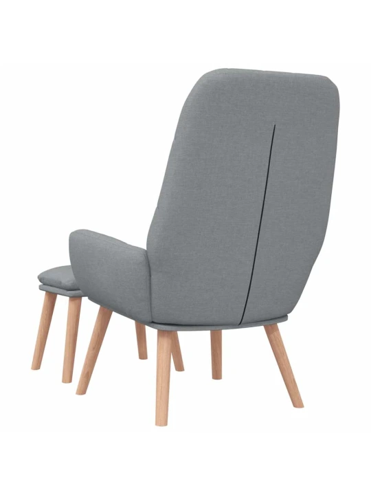 Relaxační křeslo s podnožkou světle šedé textil