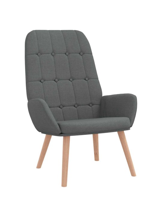 Relaxační křeslo s podnožkou tmavě šedé textil
