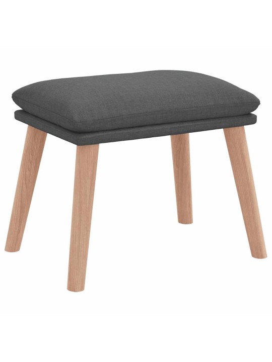 Relaxační křeslo s podnožkou tmavě šedé textil