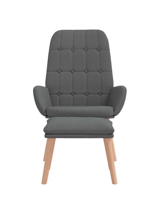 Relaxační křeslo s podnožkou tmavě šedé textil