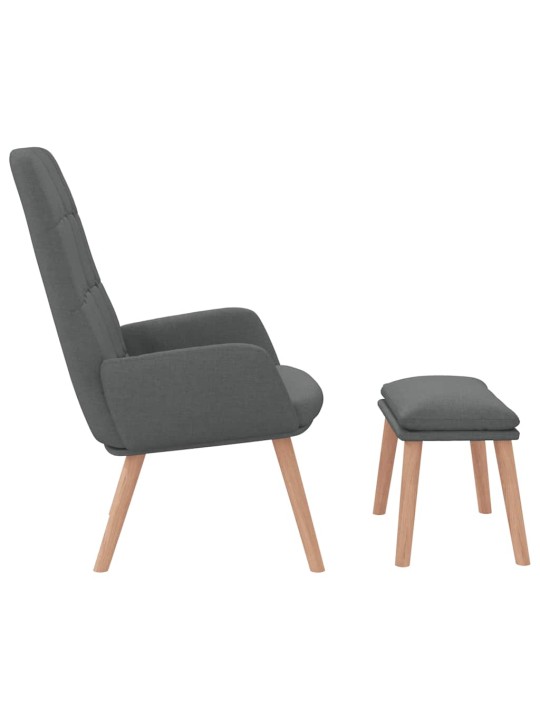 Relaxační křeslo s podnožkou tmavě šedé textil