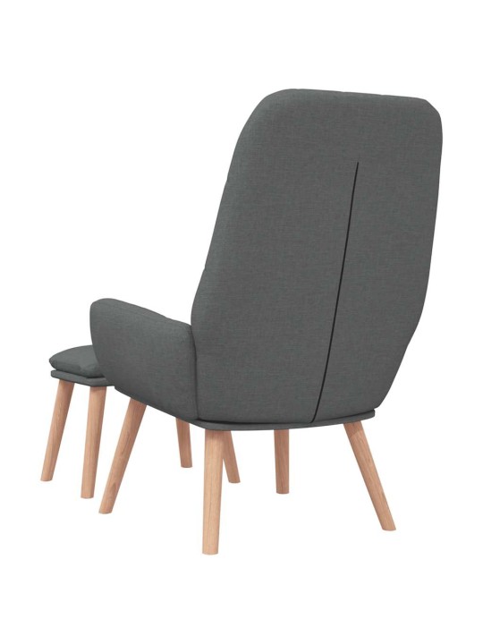 Relaxační křeslo s podnožkou tmavě šedé textil