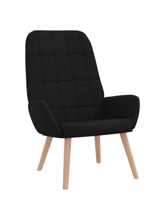 Relaxační křeslo s podnožkou černé textil