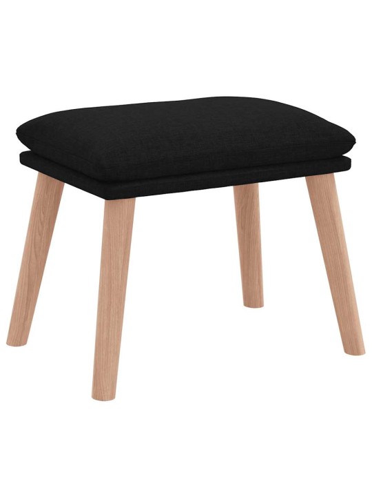 Relaxační křeslo s podnožkou černé textil