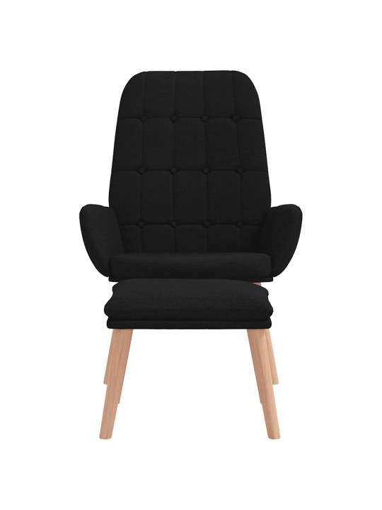 Relaxační křeslo s podnožkou černé textil
