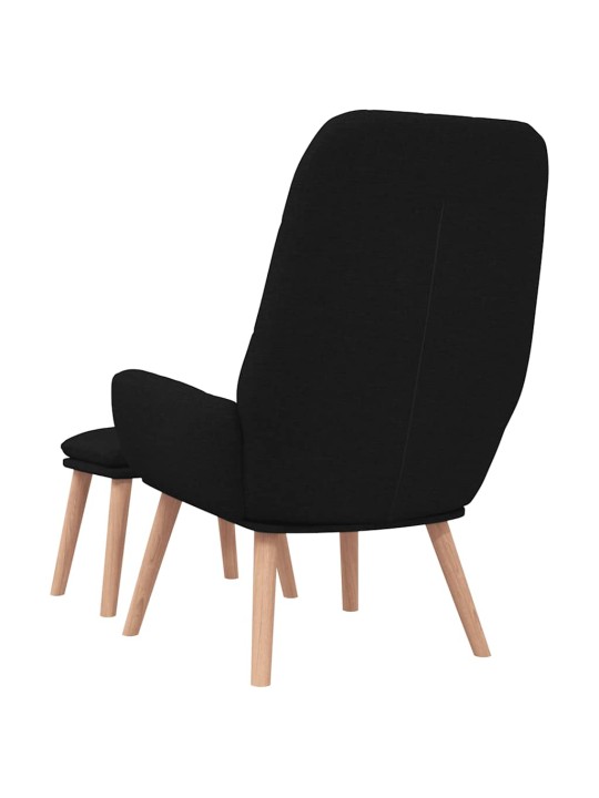 Relaxační křeslo s podnožkou černé textil