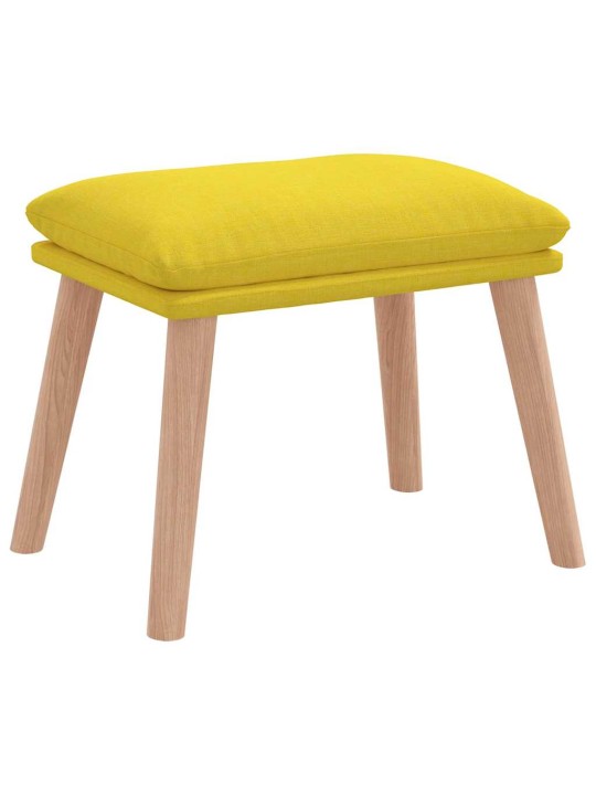 Relaxační křeslo s podnožkou světle žluté textil