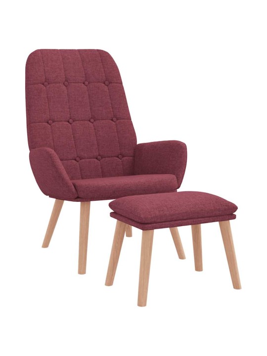 Relaxační křeslo s podnožkou vínové textil