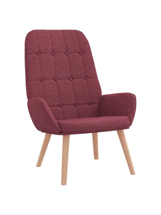 Relaxační křeslo s podnožkou vínové textil