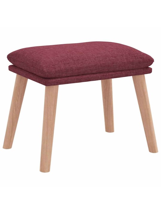 Relaxační křeslo s podnožkou vínové textil