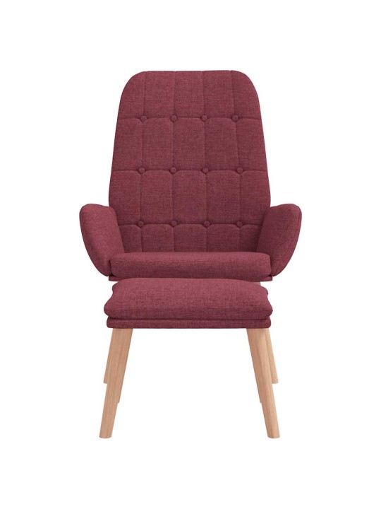 Relaxační křeslo s podnožkou vínové textil
