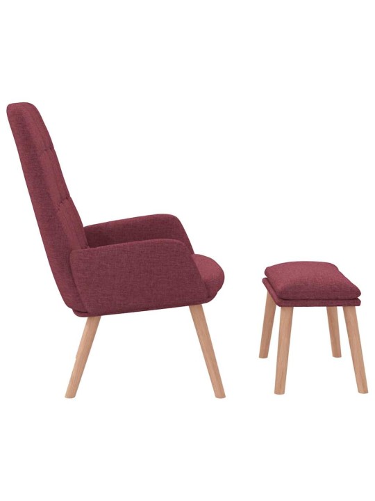 Relaxační křeslo s podnožkou vínové textil
