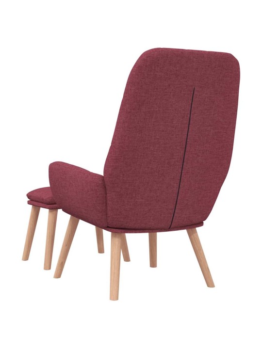 Relaxační křeslo s podnožkou vínové textil