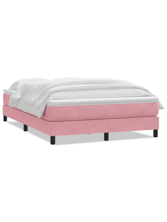 Box spring postel s matrací růžová 140x210 cm samet