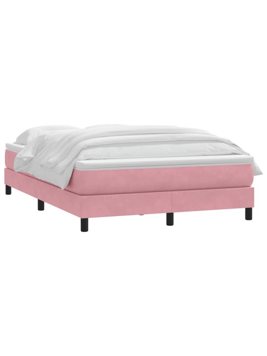 Box spring postel s matrací růžová 140x210 cm samet