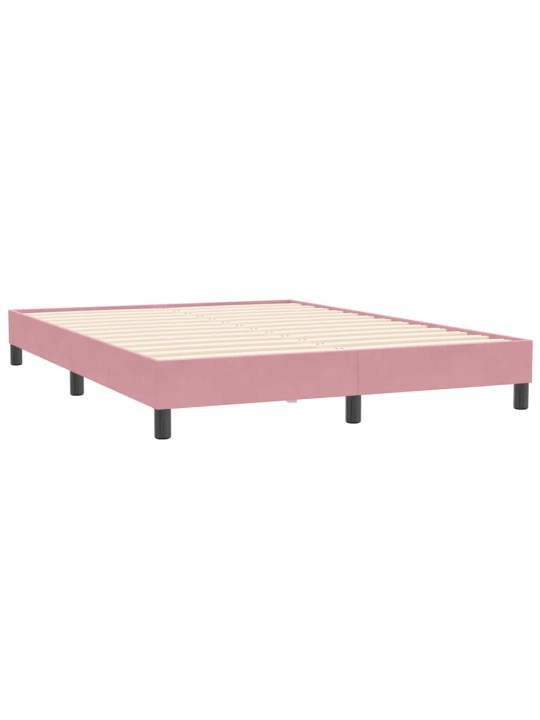 Box spring postel s matrací růžová 140x210 cm samet
