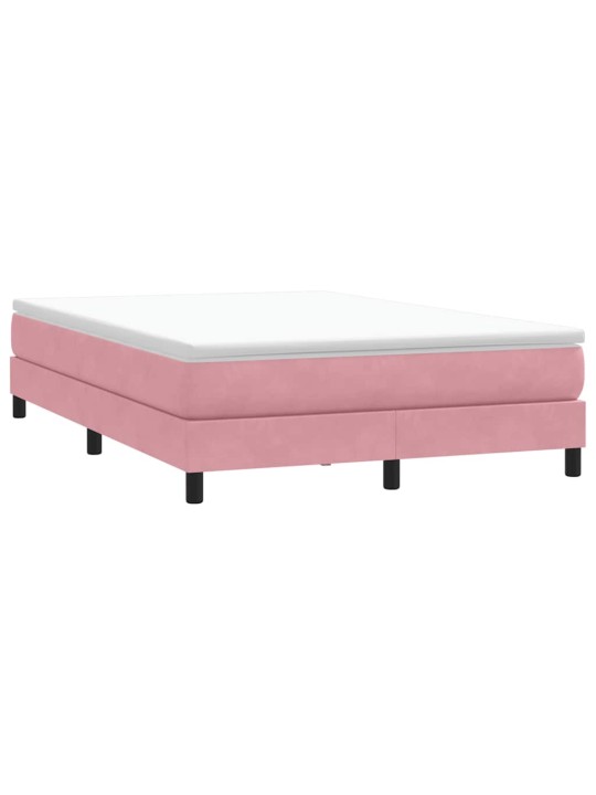 Box spring postel s matrací růžová 140x210 cm samet