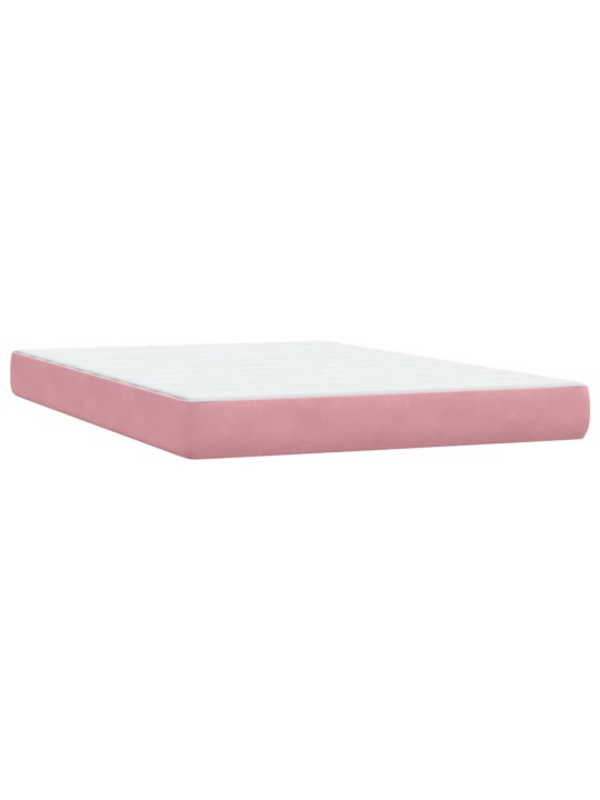 Box spring postel s matrací růžová 140x210 cm samet