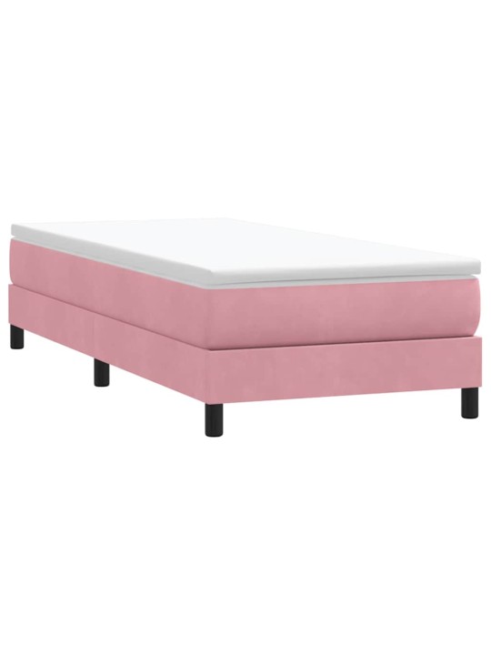 Box spring postel s matrací růžová 80x220 cm samet