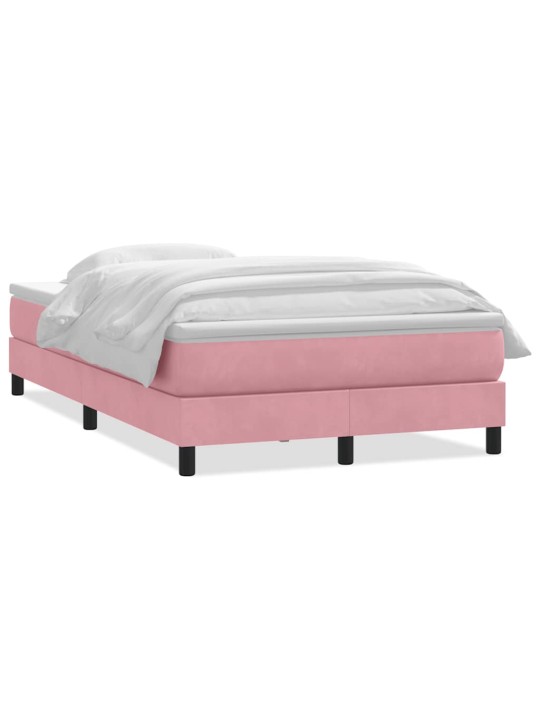 Box spring postel s matrací růžová 120x220 cm samet