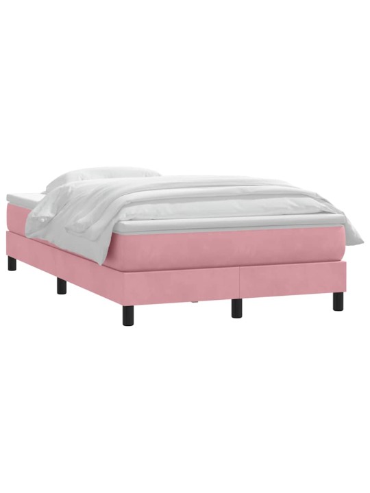 Box spring postel s matrací růžová 120x220 cm samet
