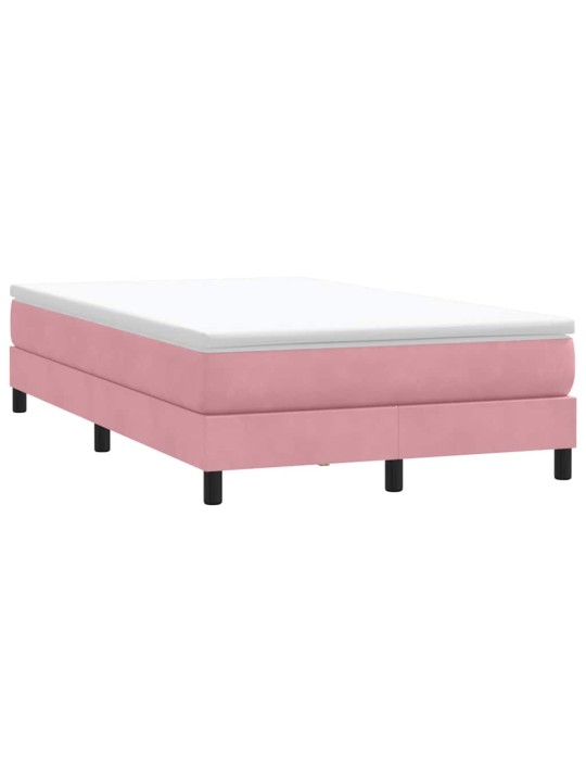 Box spring postel s matrací růžová 120x220 cm samet