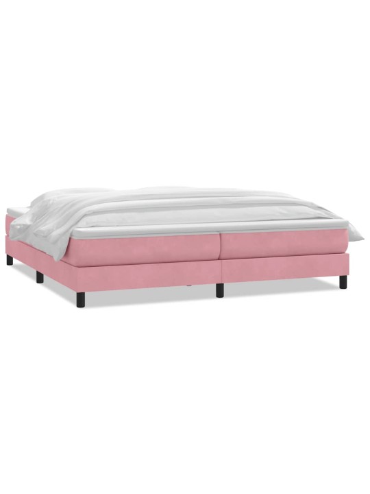 Box spring postel s matrací černá 180x220 cm růžový