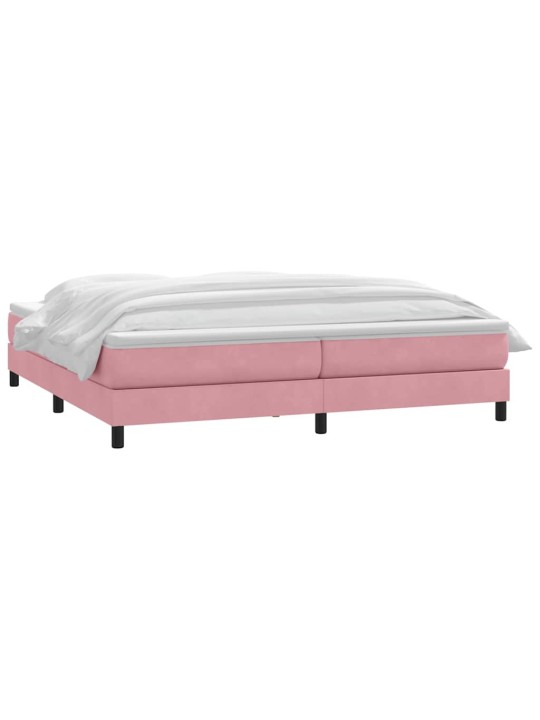 Box spring postel s matrací černá 180x220 cm růžový
