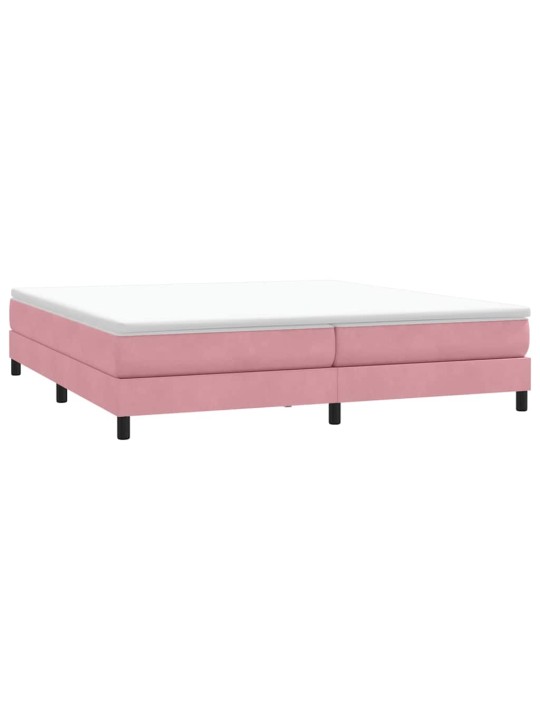 Box spring postel s matrací černá 180x220 cm růžový
