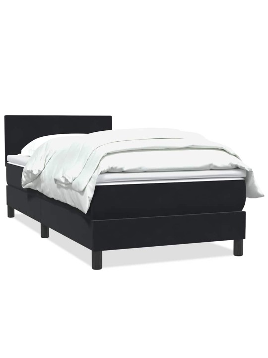 Box spring postel s matrací černý 80x220 cm samet