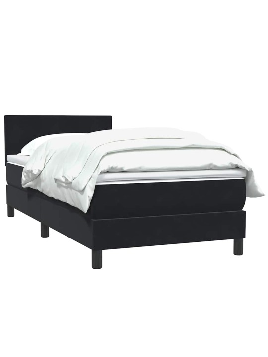 Box spring postel s matrací černý 80x220 cm samet