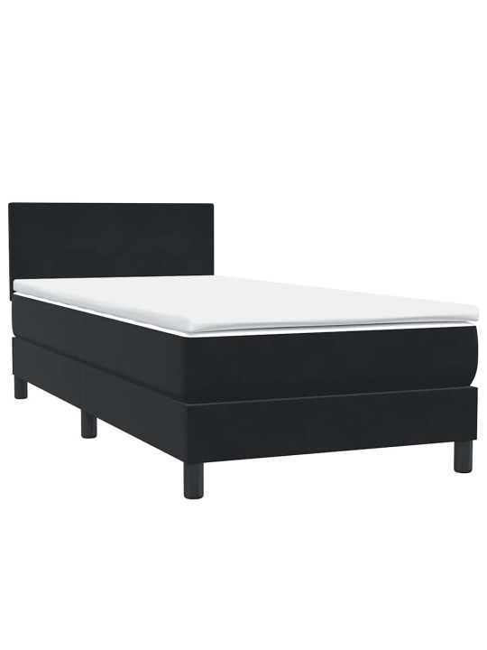 Box spring postel s matrací černý 80x220 cm samet