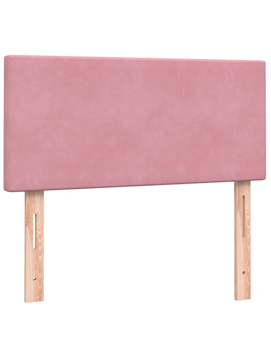 Box spring postel s matrací černá 100x220 cm růžový