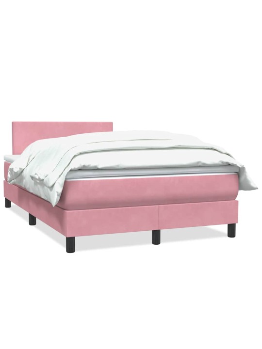 Box spring postel s matrací růžová 120x220 cm samet