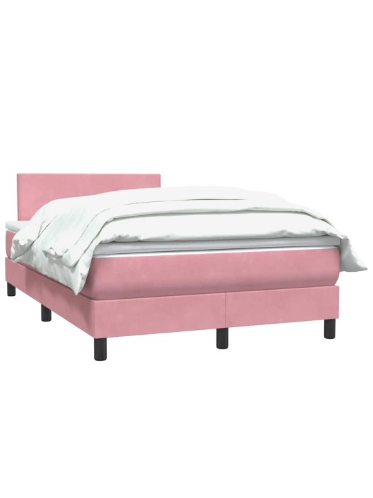 Box spring postel s matrací růžová 120x220 cm samet