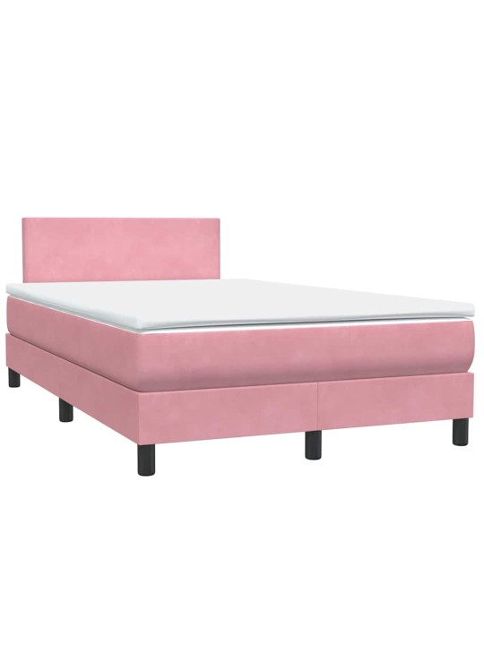Box spring postel s matrací růžová 120x220 cm samet