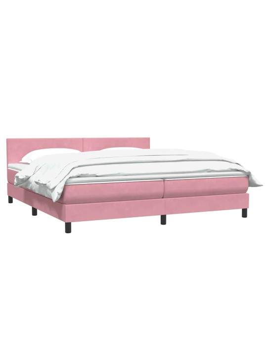 Box spring postel s matrací černá 180x220 cm růžový