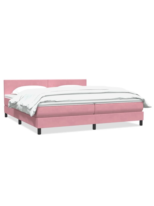 Box spring postel s matrací černá 180x220 cm růžový