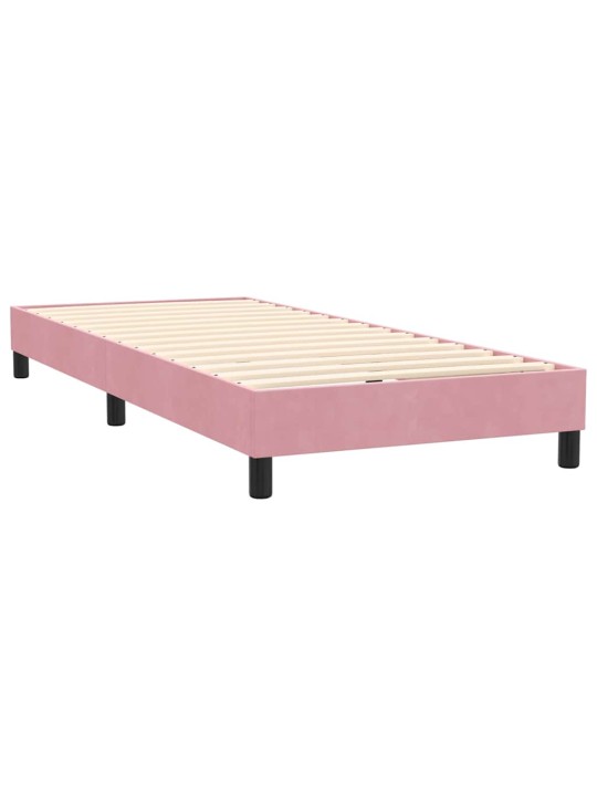 Box spring postel s matrací černá 100x220 cm růžový