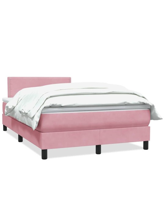 Box spring postel s matrací růžová 120x220 cm samet