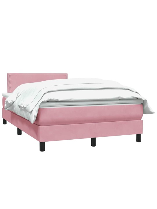 Box spring postel s matrací růžová 120x220 cm samet