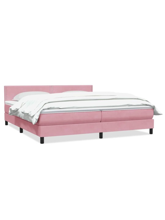 Box spring postel s matrací černá 180x220 cm růžový
