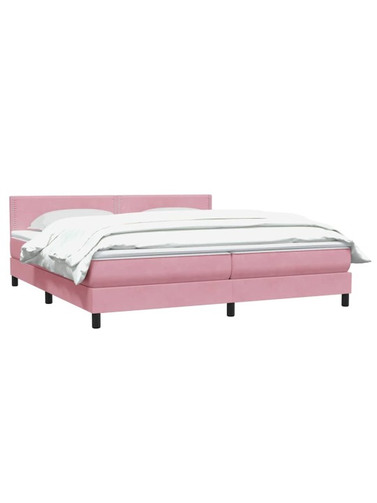Box spring postel s matrací černá 180x220 cm růžový