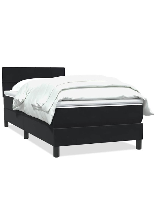 Box spring postel s matrací černý 80x220 cm samet