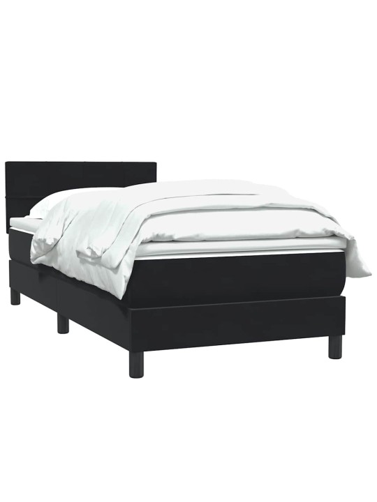 Box spring postel s matrací černý 80x220 cm samet