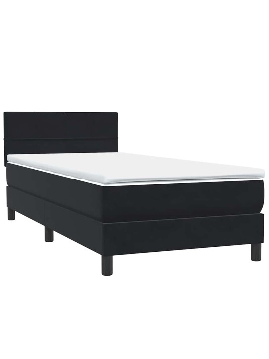 Box spring postel s matrací černý 80x220 cm samet